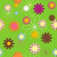 Flora Flower Seamless Pattern Design Vector Illustartion N4