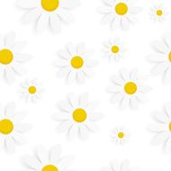 Flora Daisy Seamless Pattern Design Vector Illustartion N2
