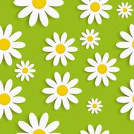 Flora Daisy Seamless Pattern Design Vector Illustartion N3