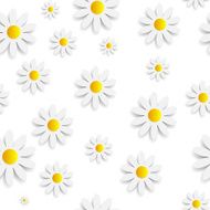 Flora Daisy Seamless Pattern Design Vector Illustartion N4