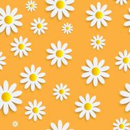 Flora Daisy Seamless Pattern Design Vector Illustartion N5