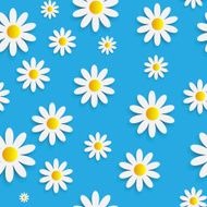 Flora Daisy Seamless Pattern Design Vector Illustartion N6