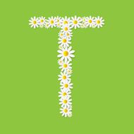 Flora Daisy Design Alphabet Vector Illustartion N31