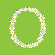 Flora Daisy Design Alphabet Vector Illustartion N36