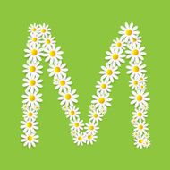 Flora Daisy Design Alphabet Vector Illustartion N38