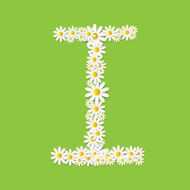 Flora Daisy Design Alphabet Vector Illustartion N42