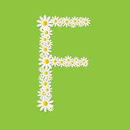 Flora Daisy Design Alphabet Vector Illustartion N45