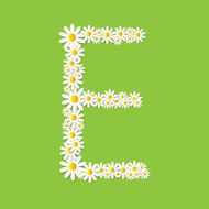 Flora Daisy Design Alphabet Vector Illustartion N46