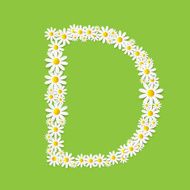 Flora Daisy Design Alphabet Vector Illustartion N47