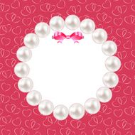 Vintage Pearl Frame with Bow Background Vector Illustration N9