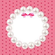 Vintage Pearl Frame with Bow Background Vector Illustration N10