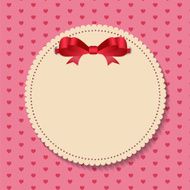 Vintage Frame with Bow Background Vector Illustration N2