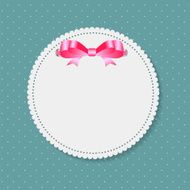 Vintage Frame with Bow Background Vector Illustration N5