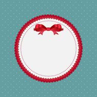 Vintage Frame with Bow Background Vector Illustration N6