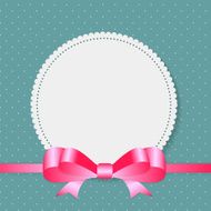 Vintage Frame with Bow Background Vector Illustration N7