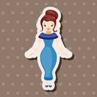 lady girl cartoon theme elements N183