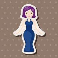 lady girl cartoon theme elements N184