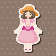 lady girl cartoon theme elements N187