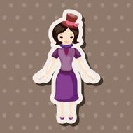 lady girl cartoon theme elements N189
