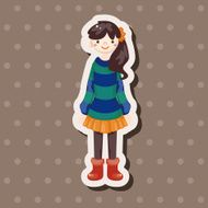 lady girl cartoon theme elements N194