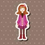 lady girl cartoon theme elements N196
