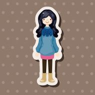 lady girl cartoon theme elements N198