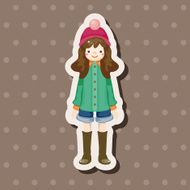 lady girl cartoon theme elements N199