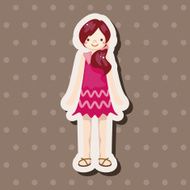 lady girl cartoon theme elements N200