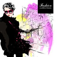 Fashion girl in sketch-style N69
