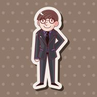 boy man cartoon theme elements N196
