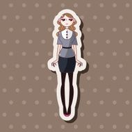 lady girl cartoon theme elements N206