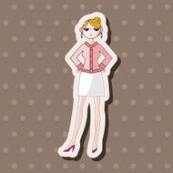 lady girl cartoon theme elements N208