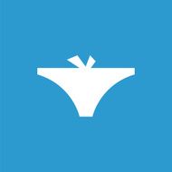 underwear icon white on the blue background