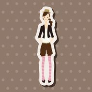 lady girl cartoon theme elements vector eps N57