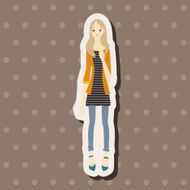 lady girl cartoon theme elements vector eps N58