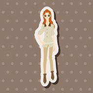 lady girl cartoon theme elements vector eps N59