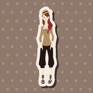 lady girl cartoon theme elements vector eps N61