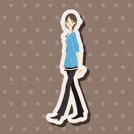 lady girl cartoon theme elements vector eps N62