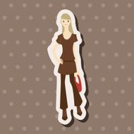 lady girl cartoon theme elements vector eps N63