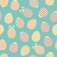 Seamless easter egg spring blue bunny pattern