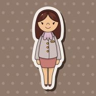lady girl cartoon theme elements vector eps N67