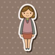 lady girl cartoon theme elements vector eps N68