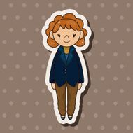 lady girl cartoon theme elements vector eps N69
