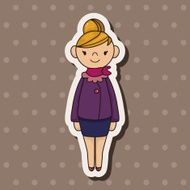 lady girl cartoon theme elements vector eps N71