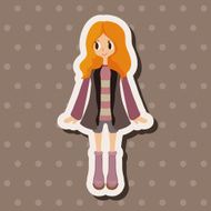 lady girl cartoon theme elements vector eps N73