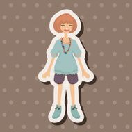 lady girl cartoon theme elements vector eps N74