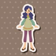lady girl cartoon theme elements vector eps N75
