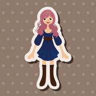 lady girl cartoon theme elements vector eps N76