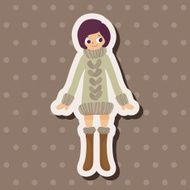 lady girl cartoon theme elements vector eps N77