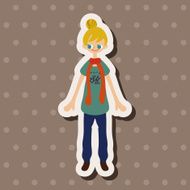 lady girl cartoon theme elements vector eps N78